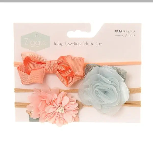 Peach & Mint Roses Hairbow set