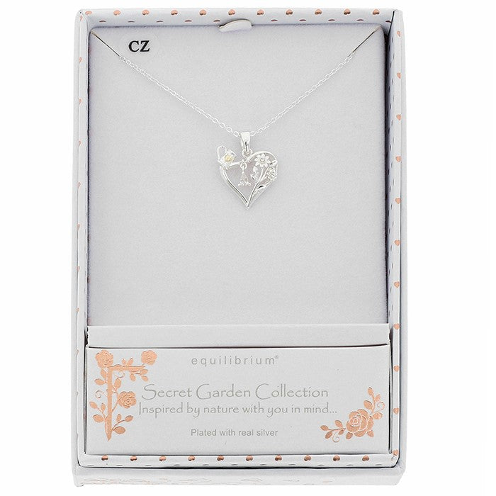 Secret Garden Two Tone Heart Watering Can Necklace