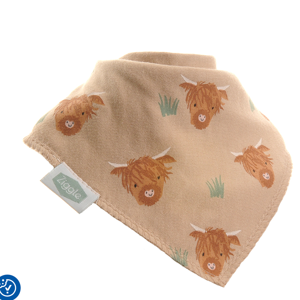 Highland cow print bib