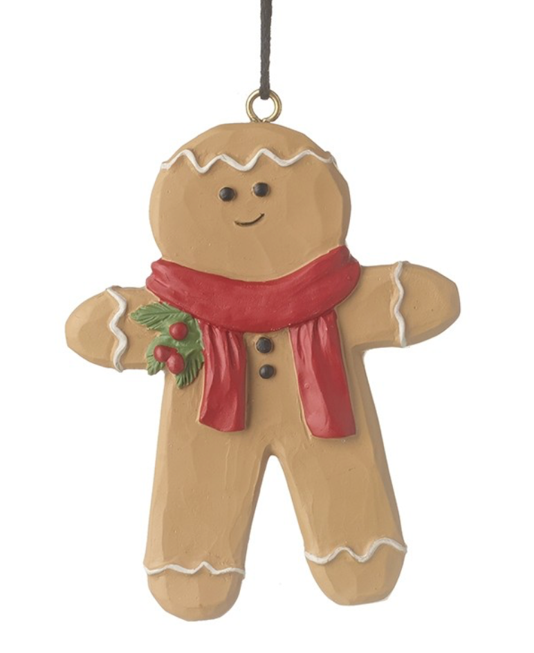 gingerbread man hanging dec with scarf