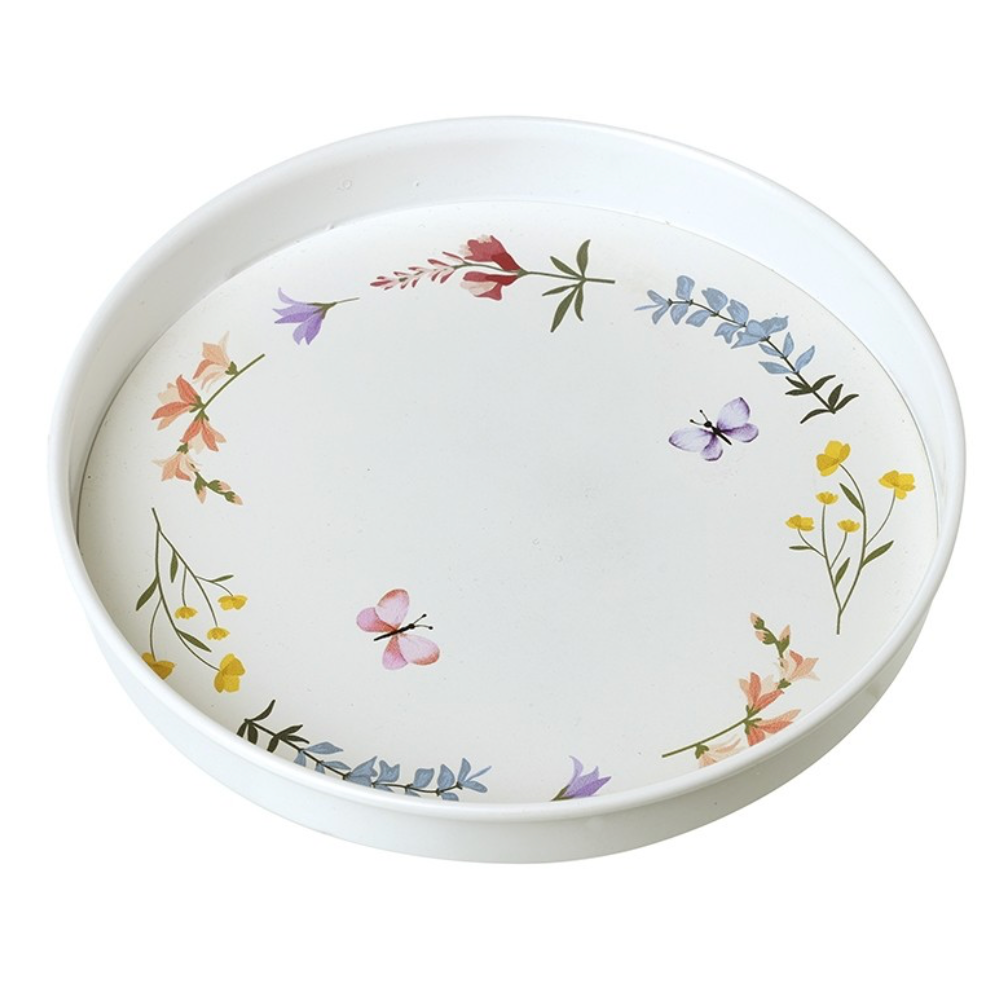 floral print metal tray