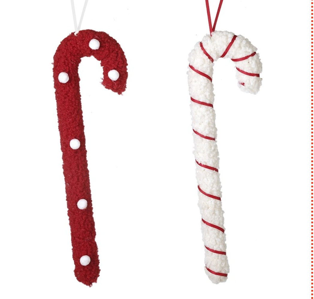 red & white fluffy candy cane stick mix