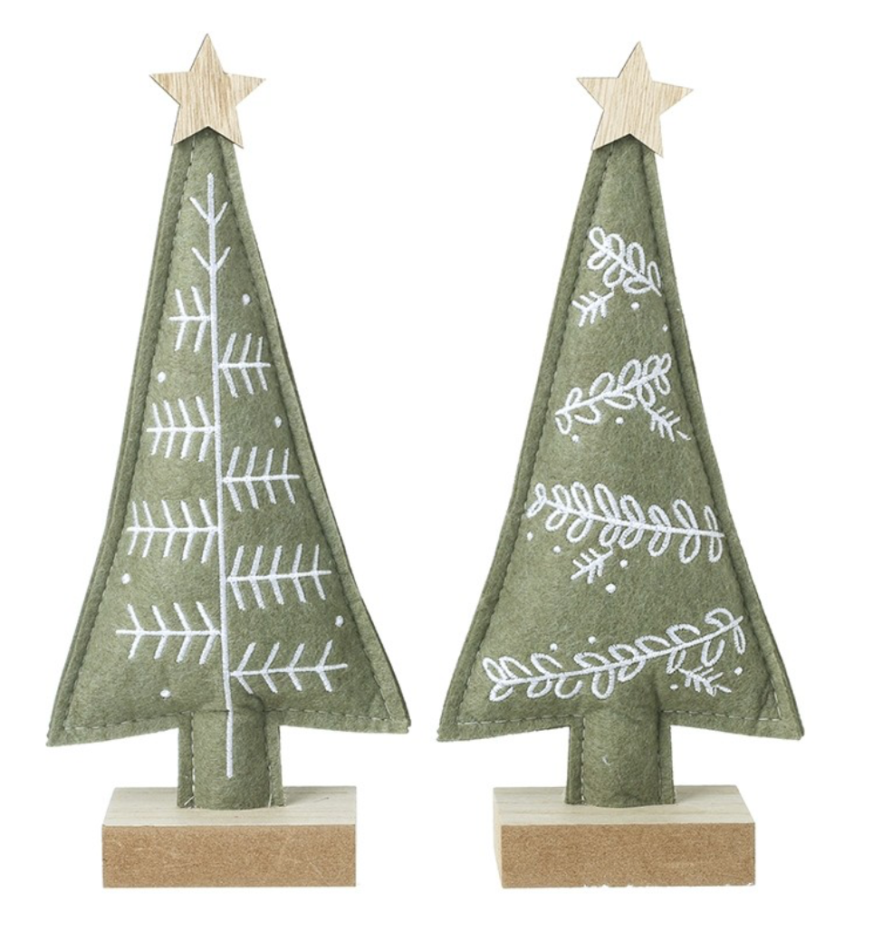 green felt christmas tree with wood star