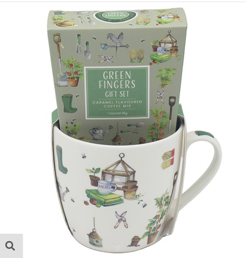 green fingers mug & coffee