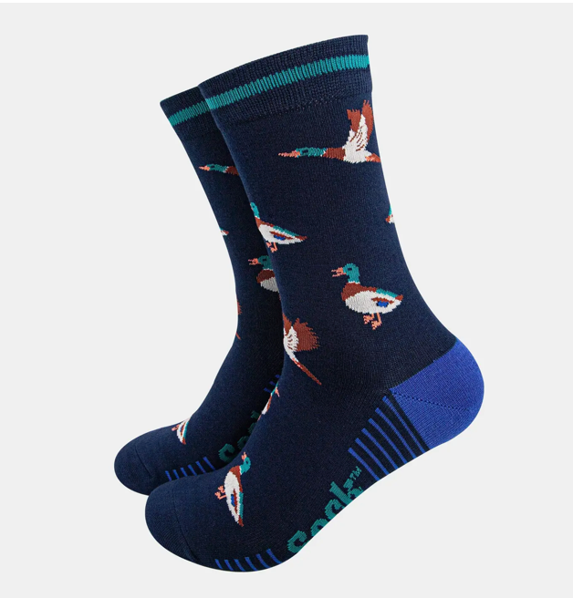 mens bamboo socks - navy blue/royal blue mallod duck