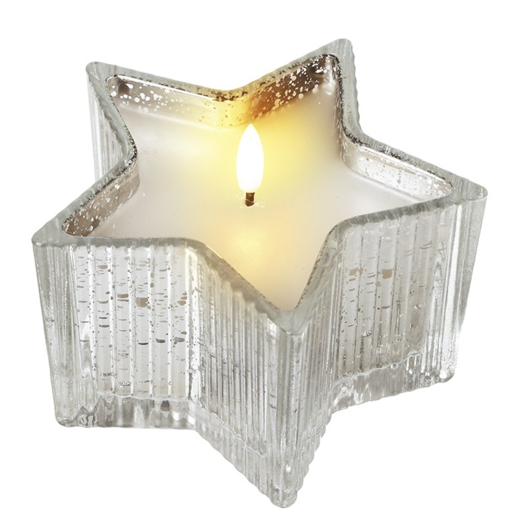 mottled glass star candle