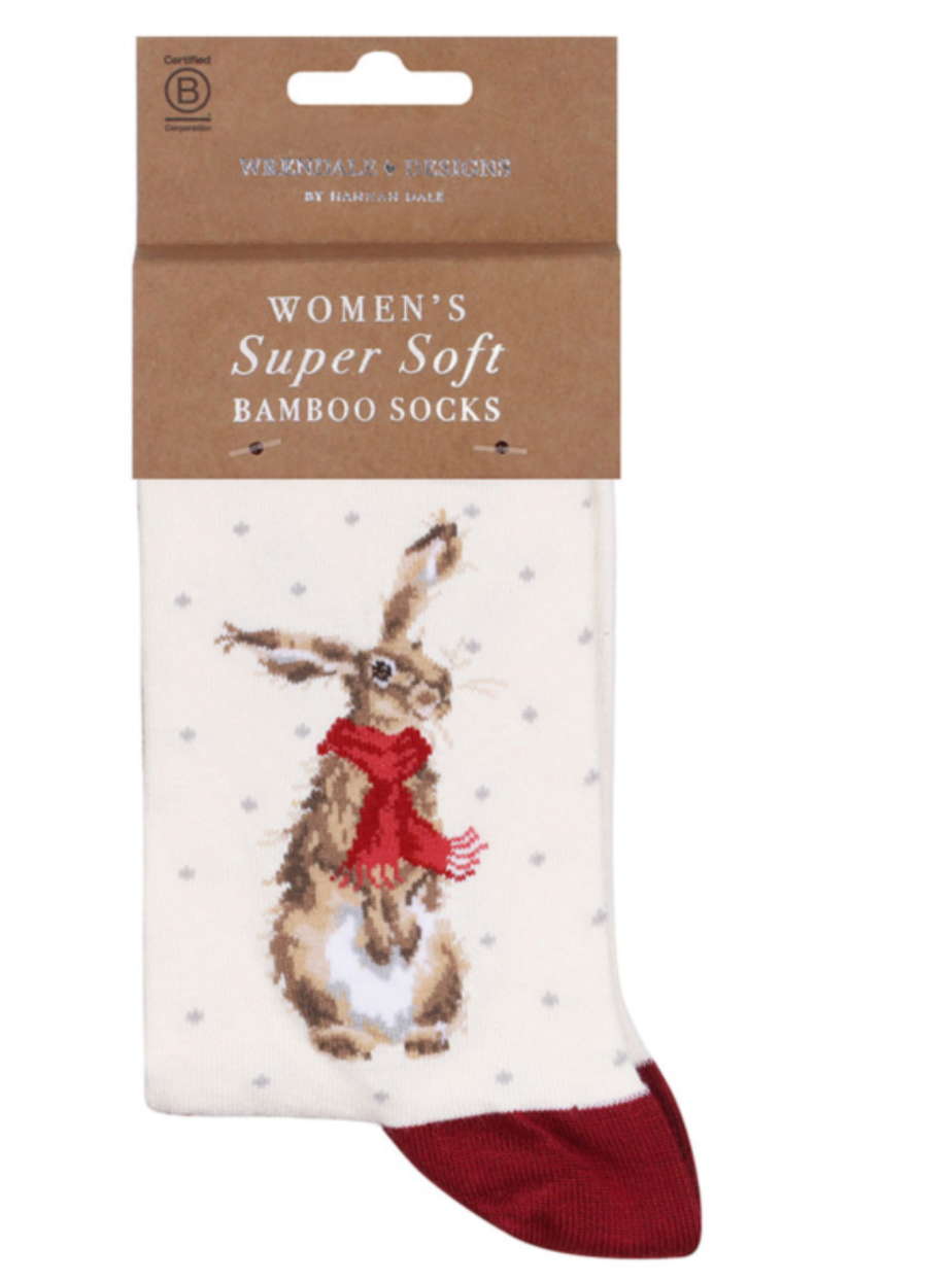 Hare Christmas Socks Winter Hare