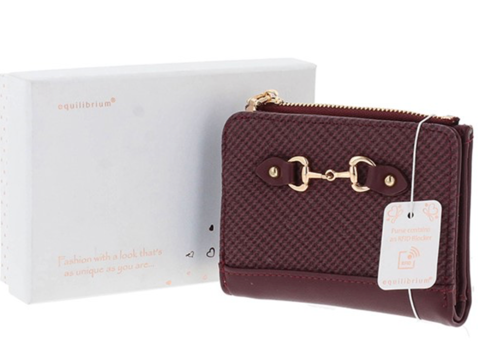 Modern Horse Bit Purse Small Burgundy
