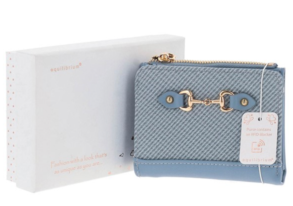 Modern Horse Bit Purse Small Blue