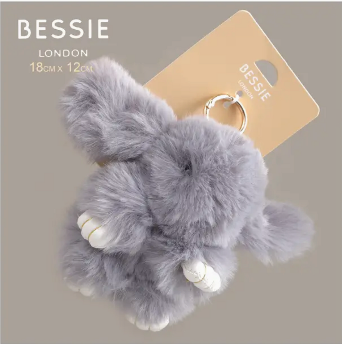 Fluffy Bunny Bag Charm