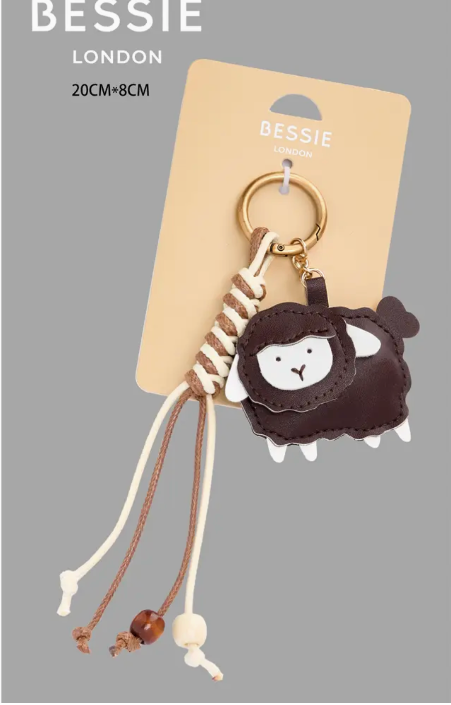 Cute Sheep Leather Keychain