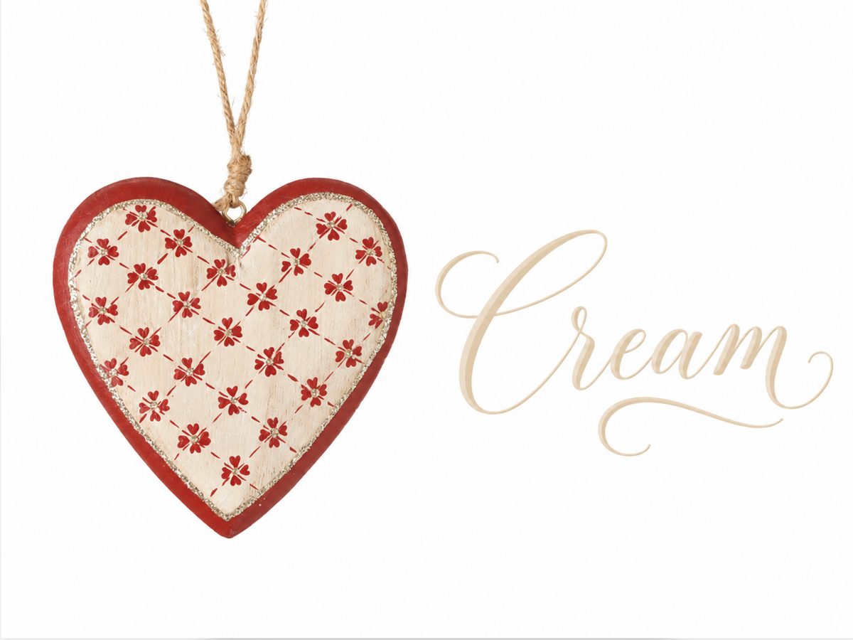 Red & cream hearts