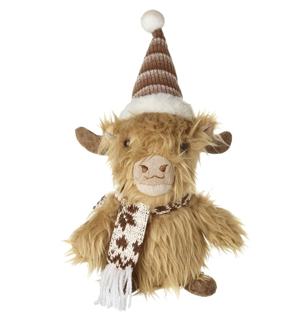 Fluffy Highland Cow In Hat
