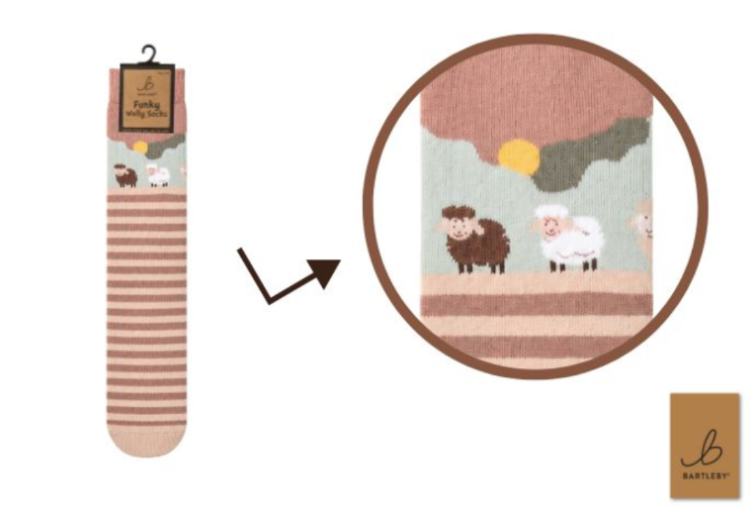 Ladies welly socks - Sheep scene