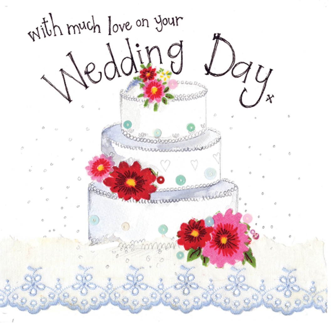 Three tier wedding cake card