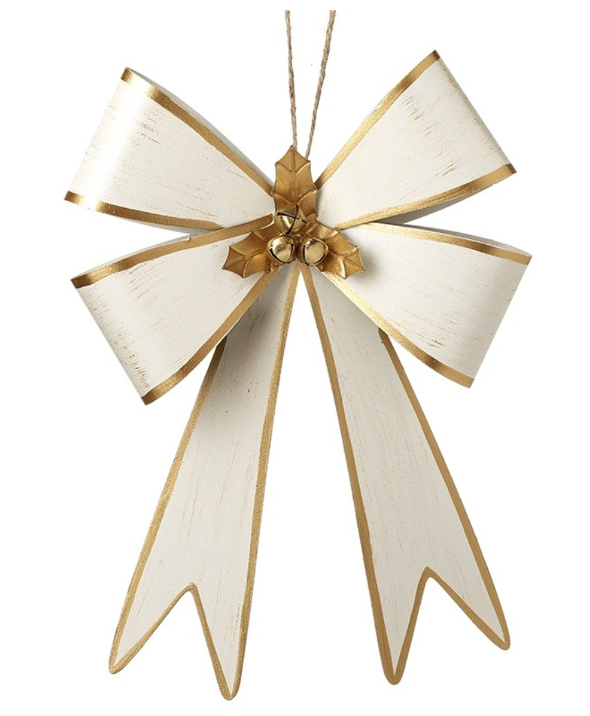 Cream & Gold bow hanging