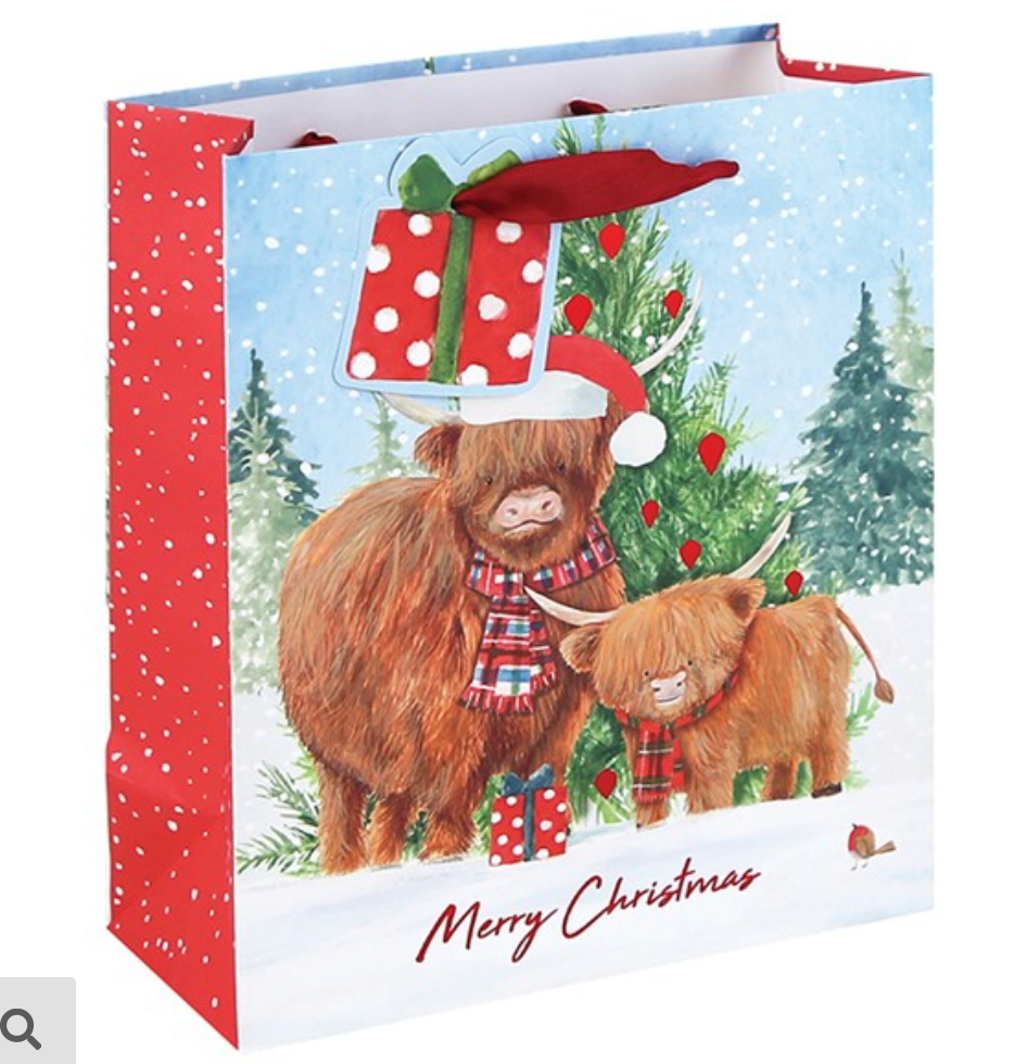 Highland Cow Kraft Bag Medium