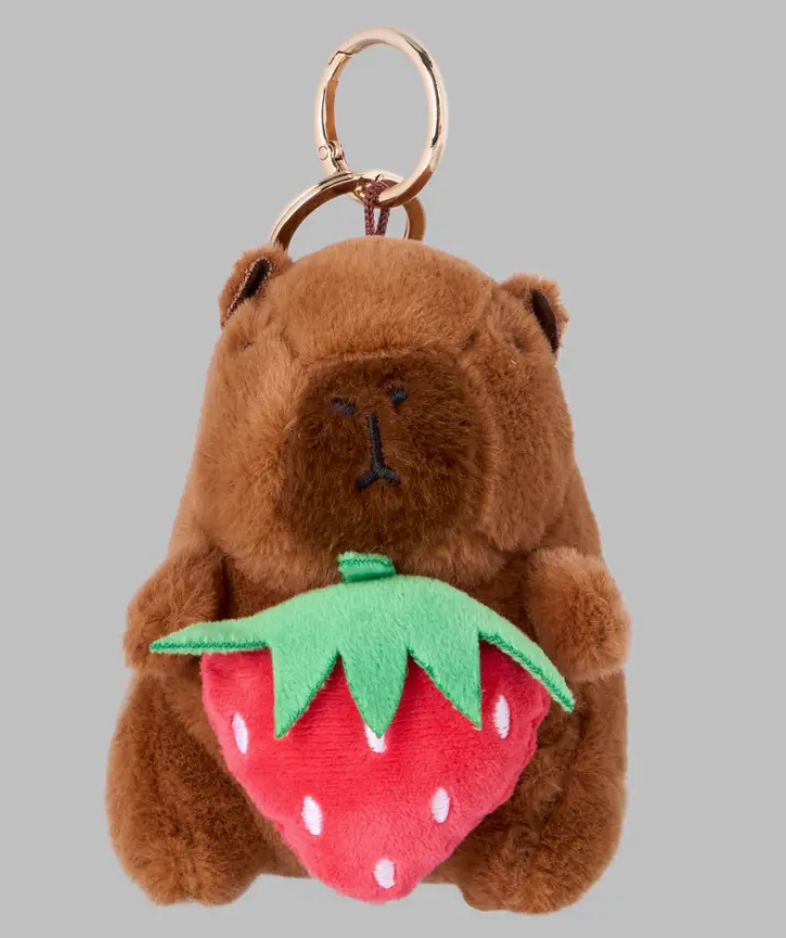 Strawberry capy plush charm