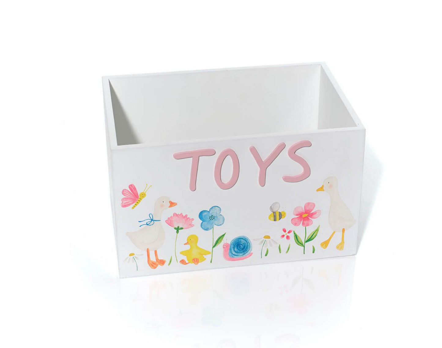 Mini Farm Mabel The Goose With Flowers Wood Toy Crate