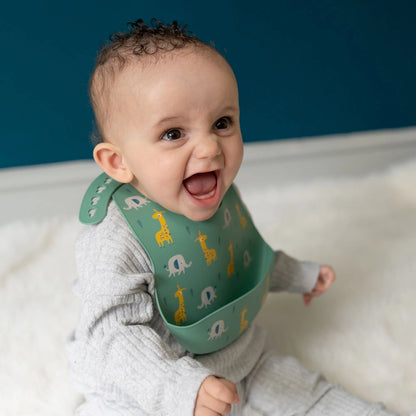 Catch it Silicone Bib Giraffe & Elephant