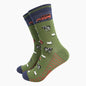 Mens Bamboo Socks - Navy/Green Off-Roader Farm