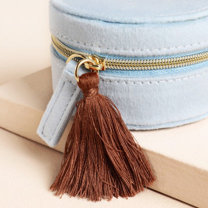 Willow Print Velvet Travel Jewellery Case
