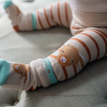 Highland Cow Leggings & Socks Set 6-12 Months
