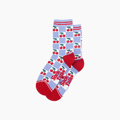 Cherry Checkerboard Bamboo Socks