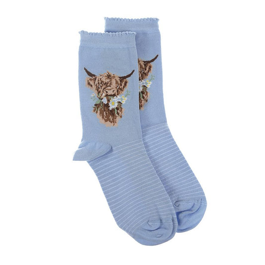 'DAISY COW' HIGHLAND COW SOCKS image 0