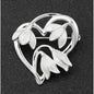 Graceful Snowdrop Silver Plated Brooch