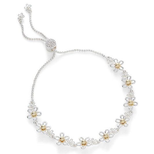Filigree Two Tone Daisies Bracelet