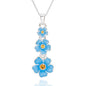 Forget Me Not Trio Silver Plated Necklace
