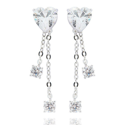 Te Amo Silver Plated Sparkle Drop Earrings