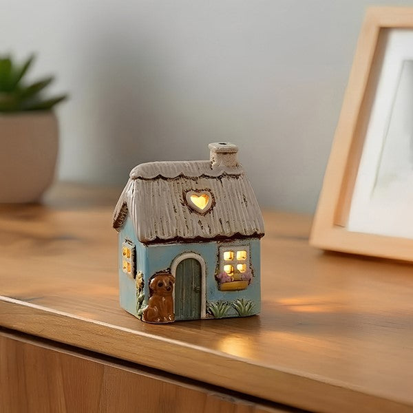 Village Pottery Blue Garden Thatch Tealight