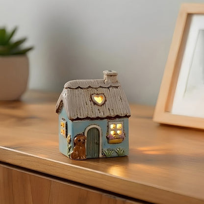 Village Pottery Blue Garden Thatch Tealight