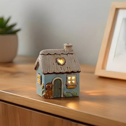 Village Pottery Blue Garden Thatch Tealight