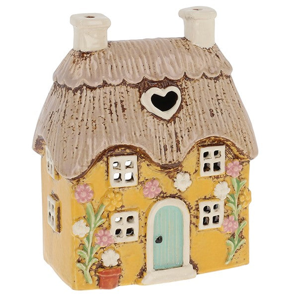 Village Pottery Yellow Garden Thatch Tealight Holder