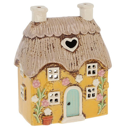 Village Pottery Yellow Garden Thatch Tealight Holder
