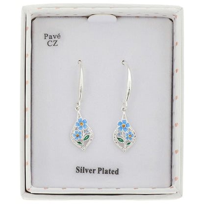 Forget Me Tot Teardrop Silver Plated Earrings
