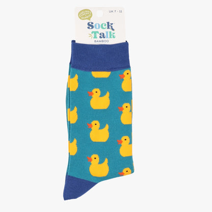 Rubber Duck Bamboo Socks In Turquoise