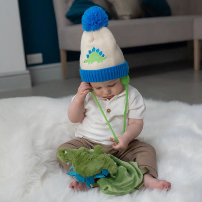 Dino Wooly Hat & Mittens 0-12 Months