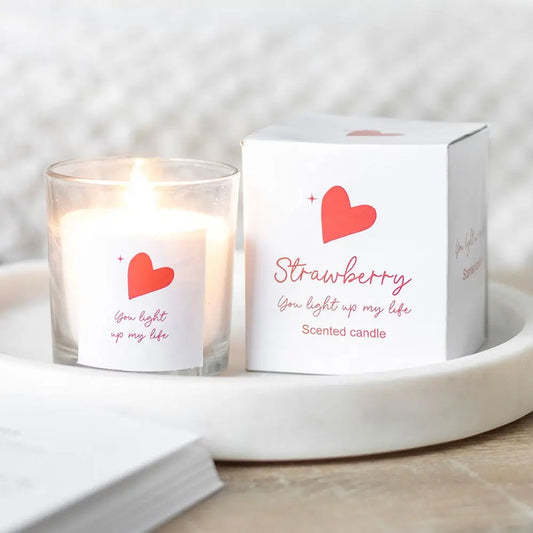 You Light Up My Life Strawberry Valentine's Day Candle image 0