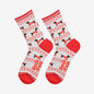 Women's Bamboo Socks Grey/Red Sausage Dog