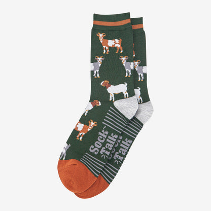Men's Bamboo Socks - Khaki/Tan, Goats