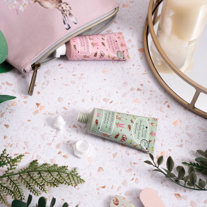 'HEDGEROW' HARE AND MOUSE MINI HAND CREAM GIFT POUCH image 1