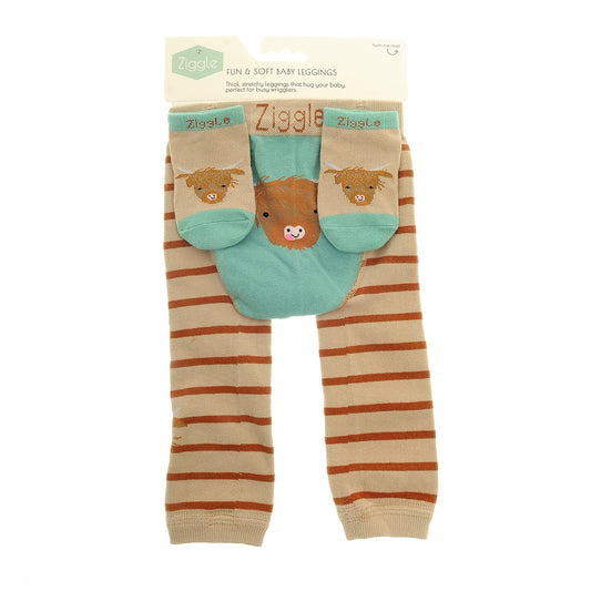 Highland Cow Leggings & Socks Set 6-12 Months