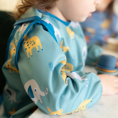 Coverall Feeding Bib Giraffe & Elephant