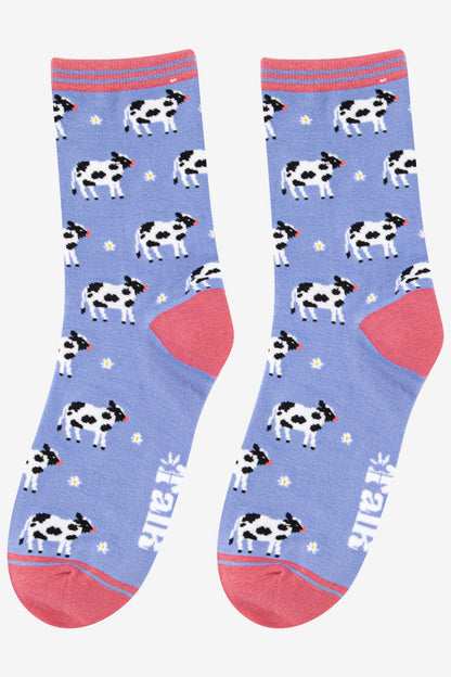 Women's Bamboo Socks - Lilac, Cow