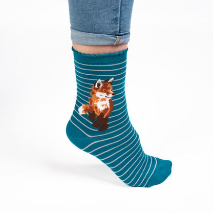 'BORN TO BE WILD' SOCKS - Teal image 0