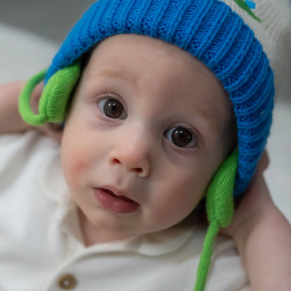 Dino Wooly Hat & Mittens 0-12 Months